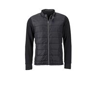 James & Nicholson - Men's Trendy Sweat Jacket in Attractive Material Mix (L, Black)