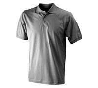 James & Nicholson Polo Shirt with sleevebands for Men (L, Grey-Heather)