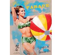 James Paterson "Pin-Up Parade Canvas Print, Multi-Colour, 60 x 80 cm