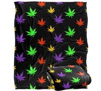 James Piazza Neon Marijuana Pot Leaves Pattern Silky Touch Super Soft Throw Blanket 152 X 127 cm