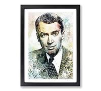 James Stewart in Abstract Framed Print | A2 Black Framed Wall Art | Ready to Hang | Abstract Fantasy Picture | Living Room Bedroom Lounge Office