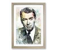 James Stewart in Abstract Framed Print | A2 Oak Framed Wall Art | Ready to Hang | Abstract Fantasy Picture | Living Room Bedroom Lounge Office