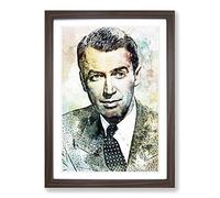 James Stewart in Abstract Framed Print | A2 Walnut Framed Wall Art | Ready to Hang | Abstract Fantasy Picture | Living Room Bedroom Lounge Office