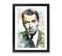 James Stewart In Abstract Modern Art Framed Print | A3 Black Framed Wall Art | Ready to Hang | Abstract Fantasy Picture | Living Room Bedroom Lounge Office