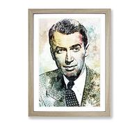 James Stewart In Abstract Modern Art Framed Print | A4 Oak Framed Wall Art | Ready to Hang | Abstract Fantasy Picture | Living Room Bedroom Lounge Office
