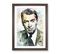 James Stewart In Abstract Modern Art Framed Print | A4 Walnut Framed Wall Art | Ready to Hang | Abstract Fantasy Picture | Living Room Bedroom Lounge Office