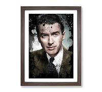 James Stewart Modern Cb Framed Wall Art Print, Ready to Hang Picture for Living Room Bedroom Home Office Décor, Walnut A4 (34 x 25 cm)