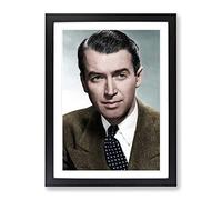 James Stewart Modern Framed Wall Art Print, Ready to Hang Picture for Living Room Bedroom Home Office Décor, Black A3 (34 x 46 cm)