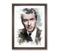 James Stewart V3 Modern Framed Wall Art Print, Ready to Hang Picture for Living Room Bedroom Home Office Décor, Walnut A2 (64 x 46 cm)
