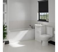 James Straight Bath Bathroom Suite | White | 1700mm