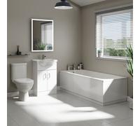 James Straight Bath Standard Bathroom Suite | White | 1700mm