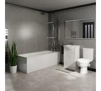 James Straight Shower Bath Bathroom Suite | White | 1700mm