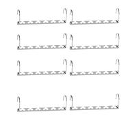 JAMES Strong Metal Hangers With Two Hooks & Space Saving Design Ideal For Wardrobe Clothes, Coats | Magic Space Hangers | Wardrobe Organiser | Coathangers Adult (Pack of 8)
