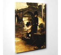 James Tissot by The Thames at Richmond Canvas Print | Gallery Wrapped 30mm Frame Wall Art | 30x20 inches | Ready to Hang | Modern Picture | Living Room Bedroom Lounge Office