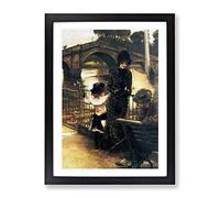 James Tissot By The Thames At Richmond Classic Painting Framed Print | A3 Black Framed Wall Art | Ready to Hang | Classic Historical Picture | Living Room Bedroom Lounge Office