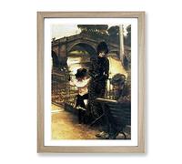 James Tissot By The Thames At Richmond Classic Painting Framed Print | A3 Oak Framed Wall Art | Ready to Hang | Classic Historical Picture | Living Room Bedroom Lounge Office