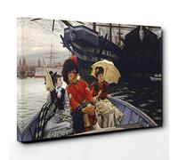 James Tissot Portsmouth Dockyard Canvas Print | Gallery Wrapped 30mm Frame Wall Art | 30x20 inches | Ready to Hang | Modern Picture | Living Room Bedroom Lounge Office
