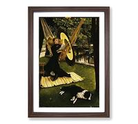 James Tissot The Hammock Framed Print | A2 Walnut Framed Wall Art | Ready to Hang | Modern Nature Picture | Living Room Bedroom Lounge Office