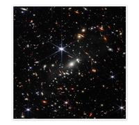 James Webb - First deep field image Poster by NASA 100 x 100 cm Black Wall art Wall decor