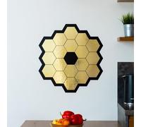 James Webb Space Telescope Mirror Wall Sticker - Gold Chrome Vinyl Space Decal - Universe jwst Room Decor - Perfect Astronomy G ift 8'' x 7'' (20x18 cm)