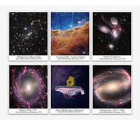 James Webb Space Telescope Model Wall Art - Set of 6 Starry Night Poster Space Themed Bedroom Decor Elegant Wall Astronomy Decor Accessories Outer Space Artwork for Walls (11 x 17)
