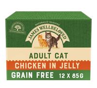 James Wellbeloved Adult Grain-Free Chicken in Jelly 12 Pouches, Hypoallergenic Wet Cat Food, Pack of 1 (12x85 g)