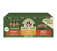 James Wellbeloved Adult Grain Free Turkey, Lamb and Chicken in Loaf 12 Cans, Hypoallergenic Wet Dog Food, Pack of 1 (12 x 400 g)