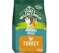 James Wellbeloved Adult Hairball Turkey 1.5 kg Bag, Hypoallergenic Dry