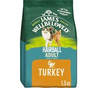 James Wellbeloved Adult Hairball Turkey 1.5 kg Bag, Hypoallergenic Dry Cat Food