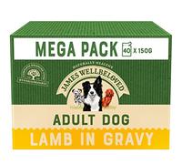 James Wellbeloved Adult Lamb in Gravy 40 Pouches, Hypoallergenic Wet Dog Food, Pack of 1 (40x150 g)