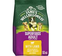 James Wellbeloved Adult Superfoods 10 kg Bag, Hypoallergenic Dry Dog Food, Lamb with Sweet Potato & Chia