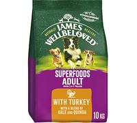 James Wellbeloved Adult Superfoods 10 kg Bag, Hypoallergenic Dry Dog Food, Turkey with Kale & Quinoa