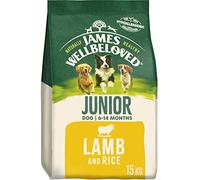 James Wellbeloved Complete Dry Junior Dog Food Lamb and Rice, 15 kg