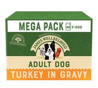 James Wellbeloved Complete Wet Adult Dog Food Turkey & Rice Mega Pack 40x150g