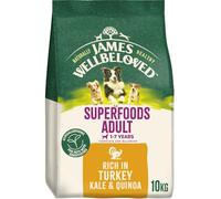 James Wellbeloved Dog Superfoods Hypoallergenic Dry Food Adult Turkey Kale and Quinoa 10 kg