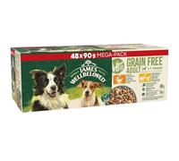 James Wellbeloved Grain Free Adult Dog Food with Turkey and Lamb in Gravy Pouch 48 x 90 g