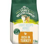 James Wellbeloved Hypoallergenic Light Dry Cat Food for Adult Cats Tur