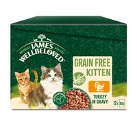 James Wellbeloved Kitten Grain-Free Turkey in Gravy 12 Pouches, Hypoallergenic W