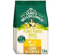 James Wellbeloved Plant Power Dry Dog Food for 1-7 Years Adult Cats Lamb & Lentils 1.5kg