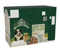 James Wellbeloved Puppy & Junior Hypoallergenic Grain Free Pouches - Turkey in Gravy - Saver Pack: 48 x 90g