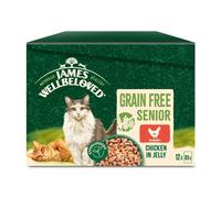 James Wellbeloved Senior Grain-Free Chicken in Jelly 12 Pouches, Hypoallergenic Wet Cat Food, Pack of 1 (12x85 g)