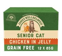 James Wellbeloved Senior Grain-Free Chicken in Jelly 12 Pouches, Hypoallergenic Wet Cat Food, Pack of 1 (12x85 g)