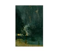 James Whistle - Nocturne in Black And Gold, The Falling Rocket Canvas Art Poster And Wall Art Picture Print Modern Family Bedroom Decor Unframe 20x30i