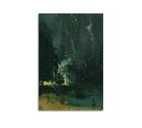 James Whistler Nocturne Work In Black And Gold The Falling Rocket Aesthetic Art Festival Decorative Printed Canvas Wall Art Suitable for Offices, Homes, Bedrooms, And Room Decor16x24inch(40x60cm)