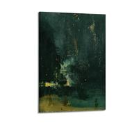James Whistler Nocturne Work In Black And Gold The Falling Rocket Aesthetic Art Festival Decorative Printed Canvas Wall Art Suitable for Offices, Homes, Bedrooms, And Room Decor16x24inch(40x60cm)