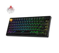 JamesDonkey J2 75% Wireless Mechanical Gaming Keyboard, Gasket 82 Keys BT5.1/USB-C/2.4GHz RGB Backlit with Custom Knob Super Red Switch, PTB Keycap, QMK/VIA for Win/Linux/Mac