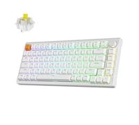 JamesDonkey J2 75% Wireless Mechanical Gaming Keyboard, Hot Swappable 82 Keys BT5.1/USB-C/2.4GHz RGB Backlit with Custom Knob Super Banana Switch, PBT Keycap, QMK/VIA for Win/Linux/Mac