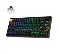 JamesDonkey J2 75% Wireless Mechanical Gaming Keyboard, Hot-Swappable 82 Keys BT5.1/USB-C/2.4GHz RGB Backlit with Custom Knob Super Brown Switch, PTB Keycap, QMK/VIA for Win/Linux/Mac (Brown Switch)