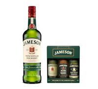 Jameson Original Irish Whiskey 70cl & Miniatures Gift Set 3x5cl | Mini Set includes Original, Black Barrel & Stout Edition, Triple Distilled, Perfect for Birthdays & Special Occasions