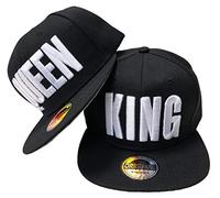 JameStyle26 King & Queen Snapback Set, USA Cap, Baseball Cap, Hat, Trucker Cult - Black - One size